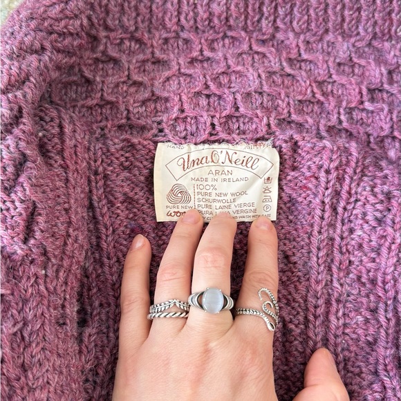 Vintage Una O’Neill 100% Pure Wool Cardigan | Hand Knit Ireland | M - Picture 3 of 10